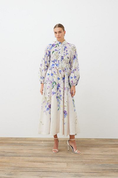 TERZİ DÜKKANI Rochie din in liliac - Lucac Patterned și Britli