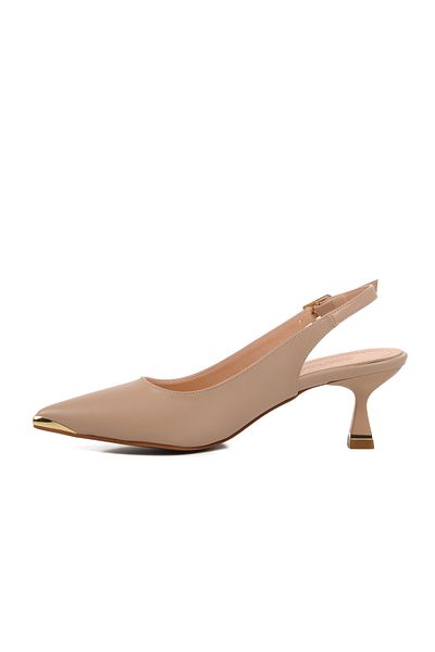 AYAKMOD Beige Women's Thin Heel Evening Dress Shoes