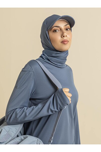 FD SPORTS Blue STYLE-HIJAB Sports Shawl with Cap