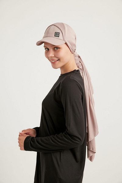 FD SPORTS Powder Colored Sports Shawl with Cap - Style-Hijab