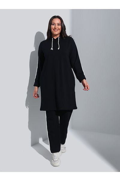 ALİA Αθλητικό τουνίκ & Pantalon Σετ δύο τεμαχίων Plus Size - Μαύρο - Alia