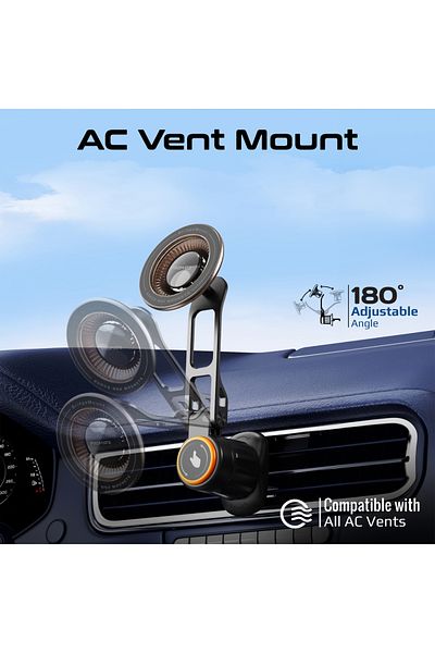 Promate Car Phone Holder, 360 Degree Rotation, Cradleless Design, AC Vent Compatibility