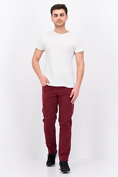 Gant Men Slim Fit Plain Chino Pants, Maroon