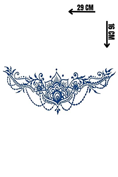 Barly 30 Gün / 1 Ay Kalıcı Çiçek Figürlü 12 Saat Sonra Kararan Geçici Göğüs/sırt Dövme Tattoo