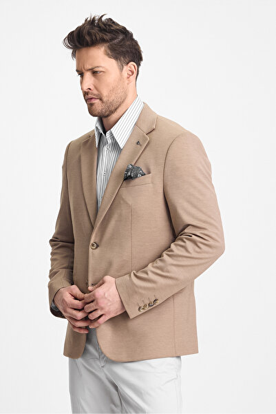 Frappoli Сучасний чоловічий піджак з монокомірним коміром 360 стрейч напівпідкладка