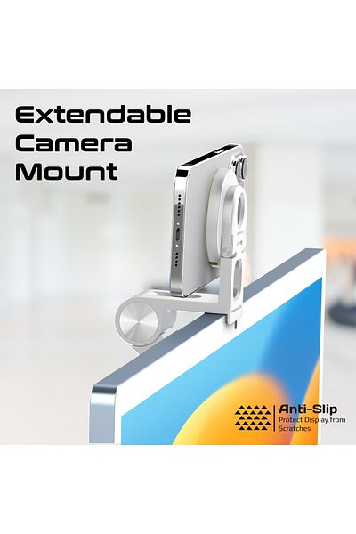 Promate Extendable Phone Mount with Foldable Stand, Ideal for Apple Camera Users, MagSafe Compatibility.