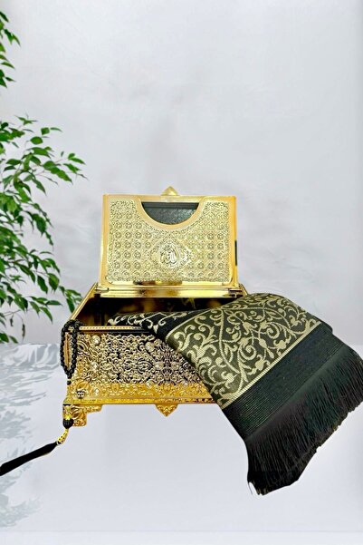 Güncel Vitrin Zirkon Taşlı Sandık Biblo Kur'an & Seccade & Tesbih Hediyeli 13...