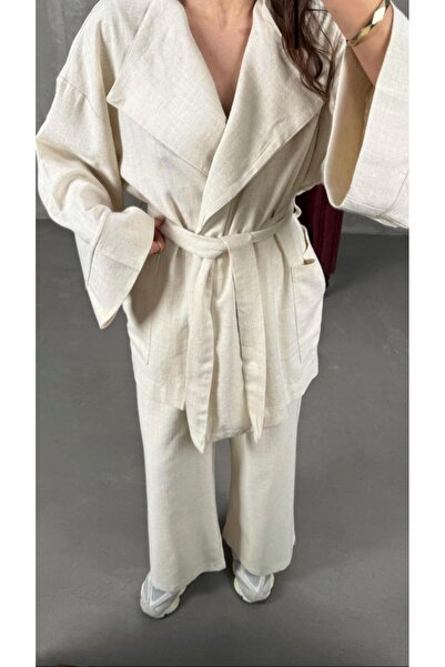 My Blog Natural Romina nyers len kabát nadrág szett - 8447