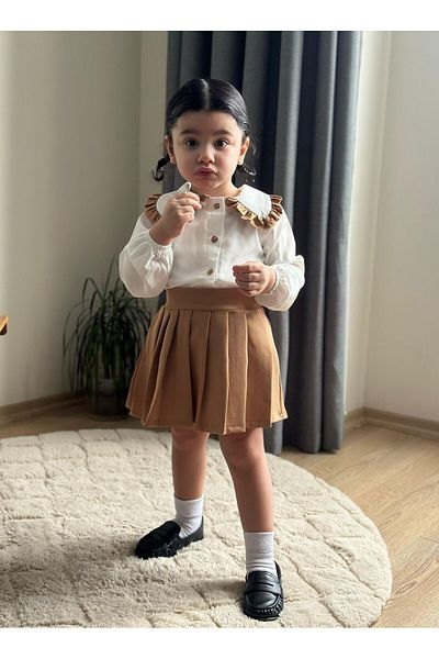 Yavrumsa Baby Collar Skirted 2-Piece Girl Set