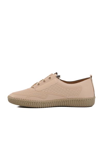 AYAKMOD Beige Lace-Up Women's Casual Shoes