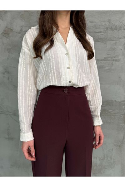 Elif Özbey Butik Plum Palazzo Leg Trousers