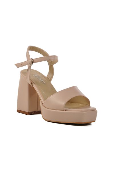 AYAKMOD Beige Platform Heel Women's Heeled Sandals