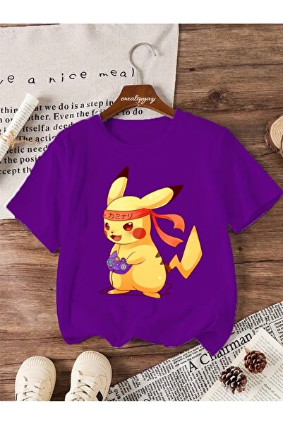 H&GHAMLEGİYİM Picaçu Printed Children's Oversize T-Shirt