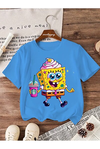 oneagılyazı تي شيرت SB SUGARBOB مطبوع للأطفال مقاس كبير