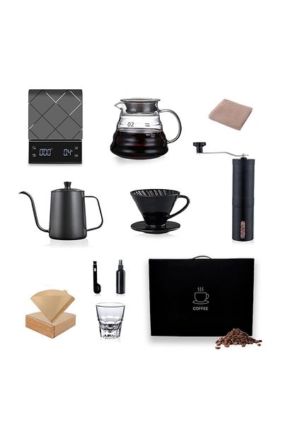 EqiEch V60 Coffee Set,10-Piece V60 Coffee Maker Drip Kit,Specialty Coffee Professional Tools