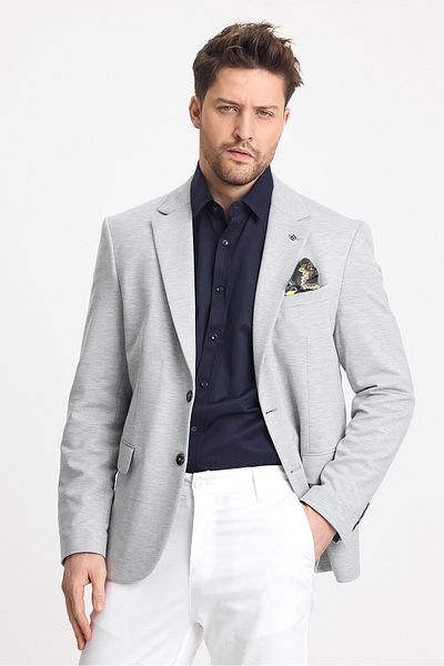 Frappoli Μοντέρνο ανδρικό Blazer Mono Collar 360 Stretching Half Lining Jacket