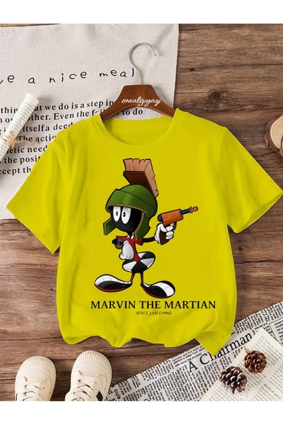 oneagılyazı Marvin Armed Printed Children's Oversize T-Shirt