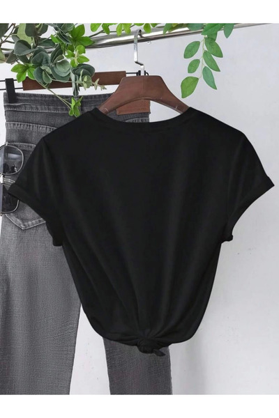 JANES Чорна футболка з принтом