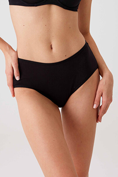 Pierre Cardin Kadın 3'lü Ekonomik Paket Siyah-beyaz-ten 2033 Maxi Cut Pamuklu Basic Külot