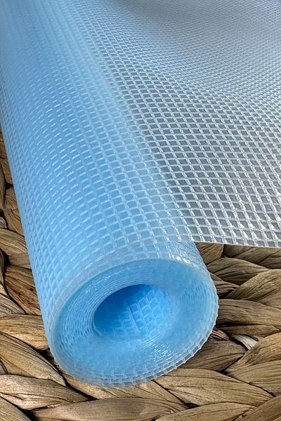 SİHİRLİ AYAKLAR 45x200 Husă pentru raft albastră anti-alunecare pentru bucătărie și frigider