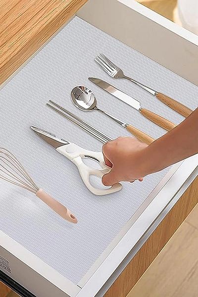 SİHİRLİ AYAKLAR Non-Slip Drawer Shelf Cover for Cabinet, Kitchen Refrigerator Gray 45X100