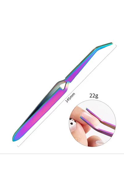 Biotin Purple Color Prosthetic Nail Tweezers Reverse Tweezers Gel