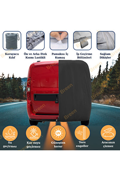 Breen ARAÇ Uzunluğu 4.55m ile 4.65m arası ARABA BRANDASI, OTO ÖRTÜ (SİYAH - L, Ticari araçlar için )