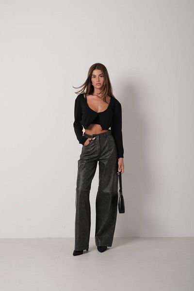 modaserdem    Strappy Blouse Cardigan Knitwear Set