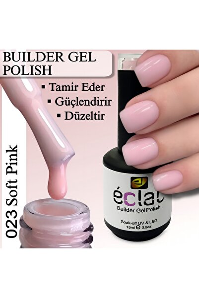 ECLAT Kalıcı Oje Güçlendirme Builder Gel Polish No:023 (soft Pink) 15 Ml