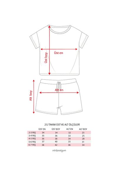 Minipodyum Unisex Two-Piece Suit with Oversize Low Sleeve Shorts