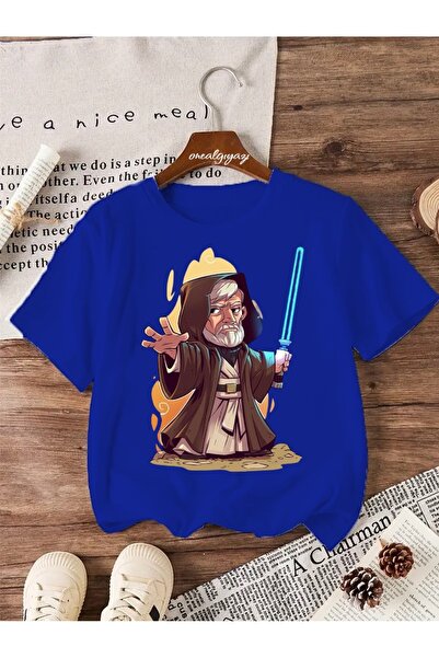 oneagılyazı تي شيرت كبير الحجم مطبوع عليه حرب النجوم للأطفال