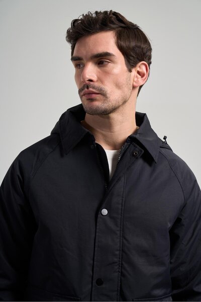 İmza Siyah Bez Ayağı Polo Yaka Düz Tam Astar Standart Fit Casual Mont 1007245165_001