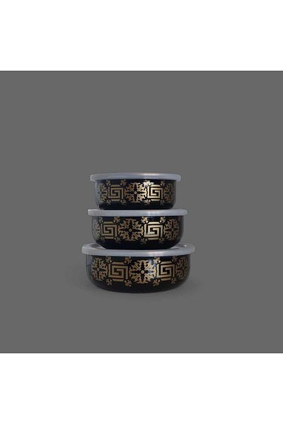 Madame Kitchen Luxury Enamel 3 Size Storage Container, Airtight Enamel Storage Container Organizer