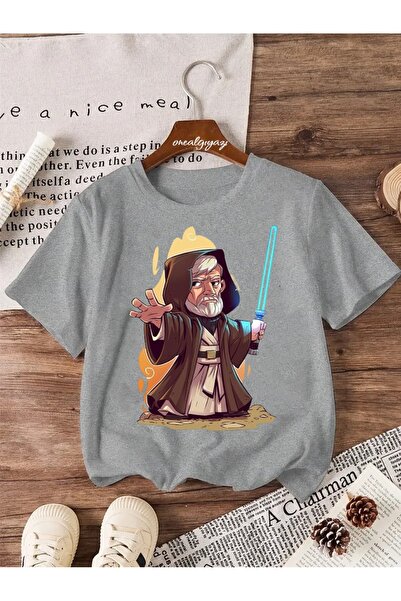 oneagılyazı تي شيرت كبير الحجم مطبوع عليه حرب النجوم للأطفال