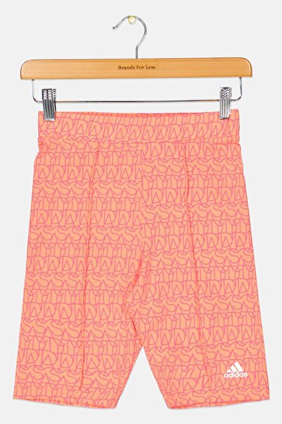 adidas شورت رياضي مناسب للخارج للفتيات الصغيرات، لون خوخي
