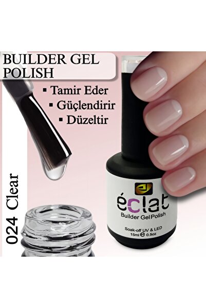 ECLAT Kalıcı Oje Güçlendirme Builder Gel Polish No: 024 (clear) 15 Ml