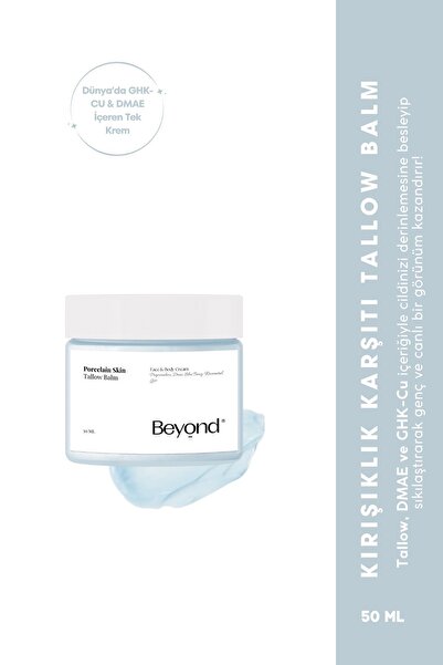 Beyond Handmade Porcelain Skin Tallow Balm - Kuyrukyağı/Donyağı Kremi (Bakır Peptit & DMAE & Blue Tansy)