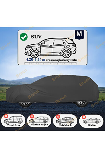 Breen SİYAH, M ARABA BRANDA, OTO ÖRTÜSÜ (SUV MODELLER İÇİN, Araba uzunluk 4.20m ile 4.45m arası) Uyumlu