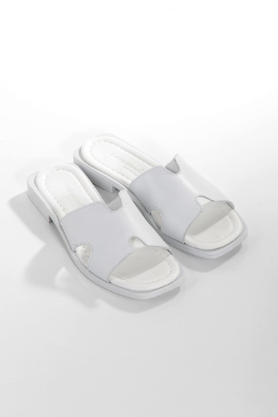 ARTI ARTI AYAKKABI Mi̇a028-1022 Genuine Leather Women's Daily-Wedding-Leisure-White Holiday Slippers