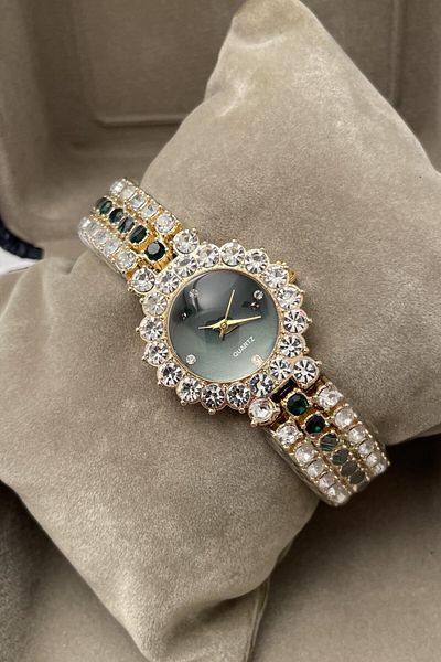 Leerybee Minimal Vintage Women's Wristwatch with Stone Nk-06