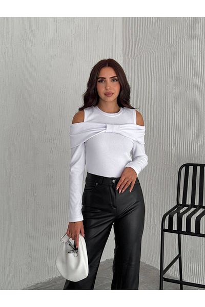 Noa Noa Φιόγκος Λεπτομερής Slim Fit Crop Μπλούζα