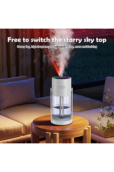 m.tk moveteck Humidifier 280 Ml Ultrasonik Hava Nemlendirici Buhar Makinesi Tavana Işık Yansıtan Gece Lambası CL28