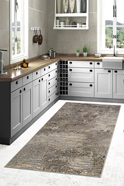 Zeria Home Kaymaz Tabanlı Yıkanabilir Baskılı Halı Yolluk