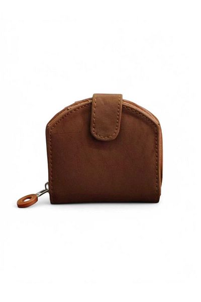 LEXA Γυναικείο πορτοφόλι Oval Design Clinker Tan