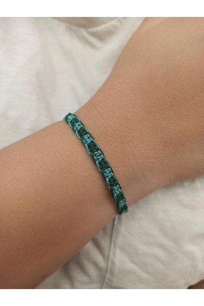 TREND 2 Colored Water Green and Dark Green Macrame String Bracelet, Gift Bracelet, Unisex Bracelet