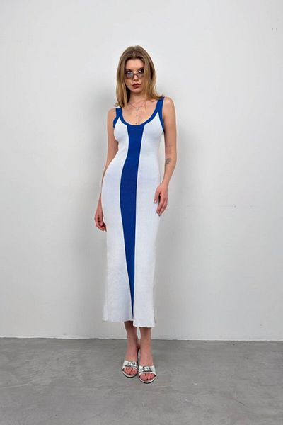 leyla sanat sanata yeni bir bakış açısı Leyla Art a New Perspective on Art Double Color Slit Detail Dress