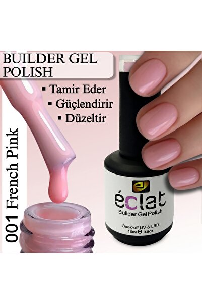ECLAT Kalıcı Oje Güçlendirme Builder Gel Polish No:001 (french Pink) 15 Ml