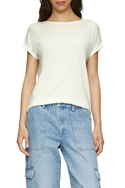QS by s.Oliver Loose-Fit-T-Shirt mit Umlegekragen
