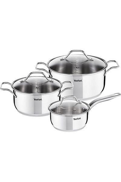TEFAL Intuition 6 pc set | saucepan 16 cm+lid , stewpots 20/24 cm Premium Stainless Steel 18/10| B864S674