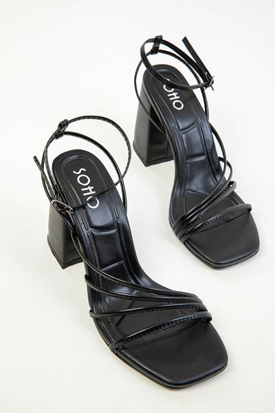 SOHO Schwarze klassische Damenschuhe mit Absatz 20282